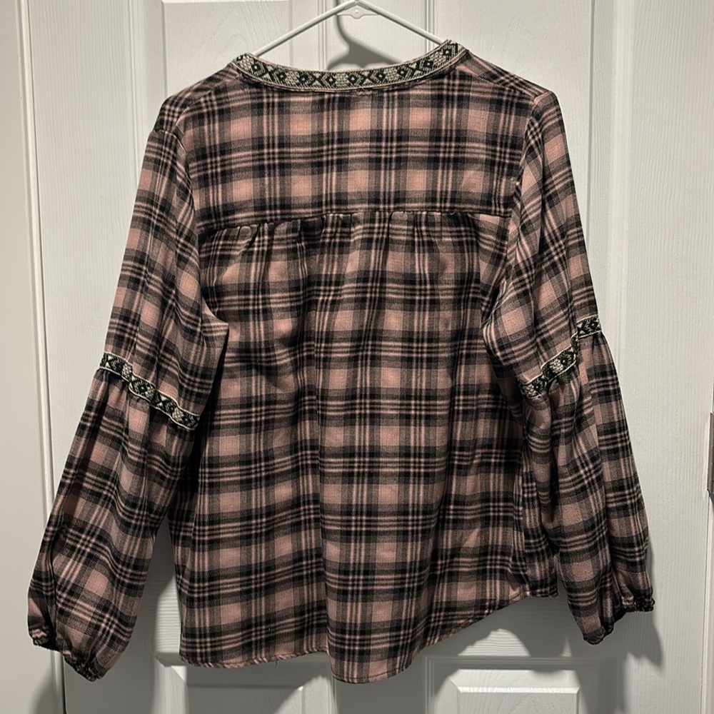 Knox Rose Pink Plaid Blouse - Picture 4 of 4
